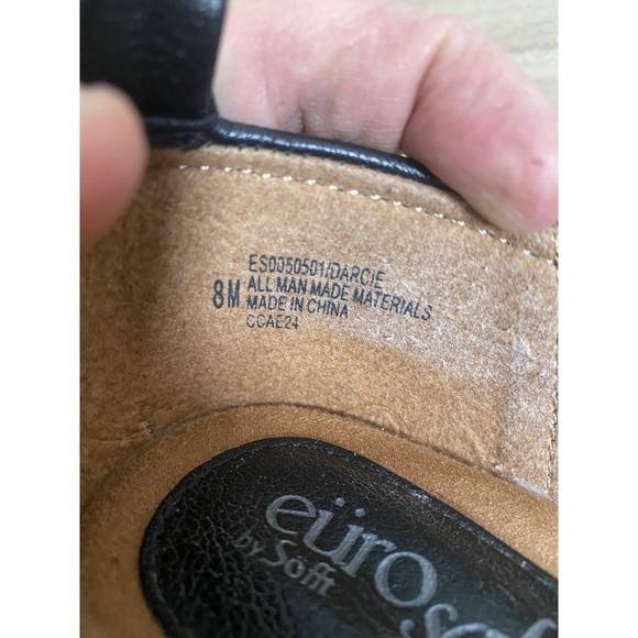 Eurosoft‎ Darcie Slip On Casual Wedge Black Loafer Shoes Women's Size 8 - Picture 8 of 9